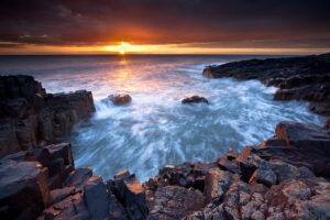 An epic sunrise at Black Hole between Craster and Howick